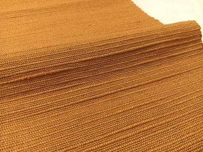 平和屋着物●八寸名古屋帯　信州紬　土色　証紙付き　正絹　逸品　未使用　CABJ7572vp