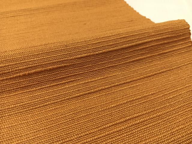 平和屋着物●八寸名古屋帯　信州紬　土色　証紙付き　正絹　逸品　未使用　CABJ7572vp