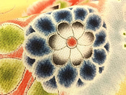 平和屋着物●九寸名古屋帯　作家物　草花文　鬼しぼ縮緬　正絹　逸品　CABJ7574vp