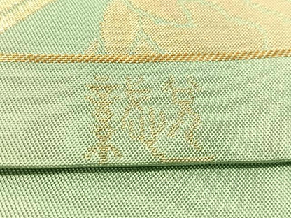 平和屋着物●織物一筋名門　織悦　全通柄　本袋帯　更紗文　金糸　正絹　逸品　CABJ7578vp
