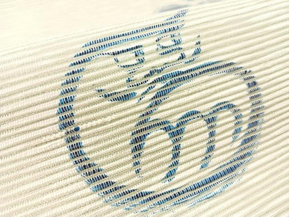 平和屋着物●九寸名古屋帯　作家物　紙布　藍　だるま　ラメ糸　正絹　逸品　CABJ7584vp
