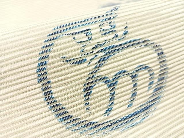 平和屋着物●九寸名古屋帯　作家物　紙布　藍　だるま　ラメ糸　正絹　逸品　CABJ7584vp