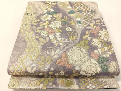 平和屋着物●両面　両方向　全通柄袋帯　辻が花　金銀糸　正絹　逸品　CABJ7586vp