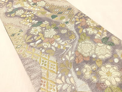 平和屋着物●両面　両方向　全通柄袋帯　辻が花　金銀糸　正絹　逸品　CABJ7586vp