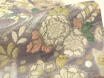 平和屋着物●両面　両方向　全通柄袋帯　辻が花　金銀糸　正絹　逸品　CABJ7586vp