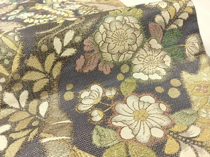 平和屋着物●両面　両方向　全通柄袋帯　辻が花　金銀糸　正絹　逸品　CABJ7586vp