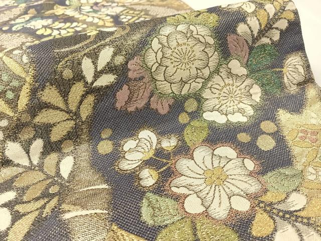 平和屋着物●両面　両方向　全通柄袋帯　辻が花　金銀糸　正絹　逸品　CABJ7586vp