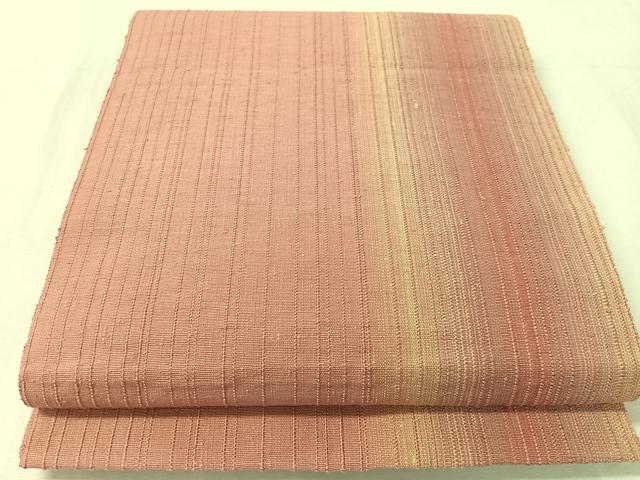 平和屋着物●八寸名古屋帯　紬地　間道　正絹　逸品　CABJ7593vp