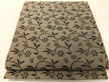 平和屋着物●全通柄袋帯　紬地　笹蔓文　正絹　逸品　CABJ7597vp