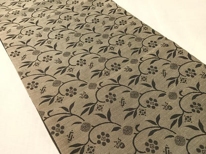 平和屋着物●全通柄袋帯　紬地　笹蔓文　正絹　逸品　CABJ7597vp