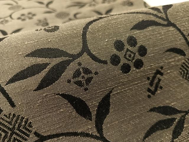 平和屋着物●全通柄袋帯　紬地　笹蔓文　正絹　逸品　CABJ7597vp