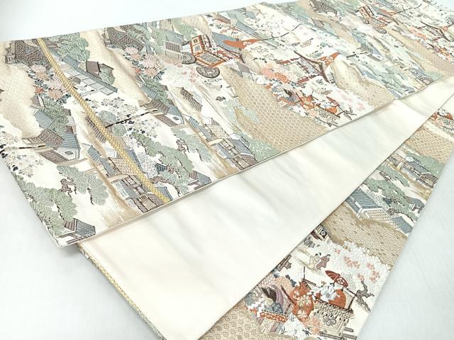 平和屋着物◎六通柄袋帯　唐織　祇園会図　金糸　正絹　逸品　CABJ7603nb