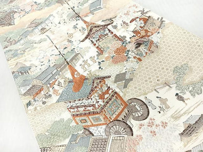 平和屋着物◎六通柄袋帯　唐織　祇園会図　金糸　正絹　逸品　CABJ7603nb