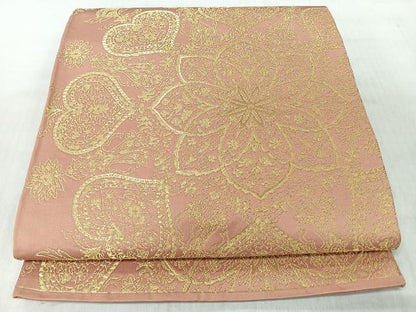 平和屋着物◎六通柄袋帯　更紗花唐草文　金糸　正絹　逸品　CABJ7604nb
