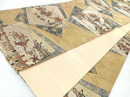 平和屋着物◎六通柄袋帯　京洛百景　金糸　正絹　逸品　CABJ7606nb