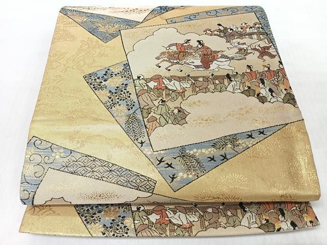平和屋着物◎六通柄袋帯　京洛百景　金糸　正絹　逸品　CABJ7606nb