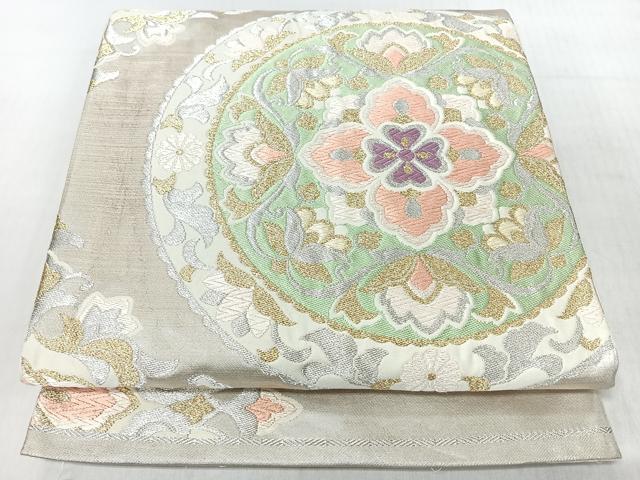 平和屋着物◎六通柄袋帯　唐織　更紗花唐草文　金銀糸　正絹　逸品　CABJ7620nb