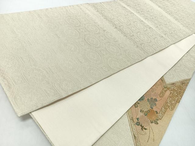 平和屋着物◎太鼓柄袋帯　草花文　金彩　正絹　逸品　CABJ7621nb