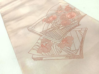 平和屋着物◎中国三大刺繍　相良刺繍　総刺繍　太鼓柄袋帯　唐織　冊子　正絹　逸品　CABJ7623nb