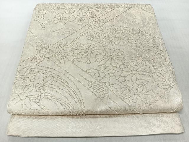 平和屋着物◎中国三大刺繍　相良刺繍　総刺繍　太鼓柄袋帯　舞花文　正絹　逸品　CABJ7625nb