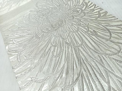 平和屋着物◎六通柄袋帯　乱菊　銀糸　正絹　逸品　CABJ7638nb