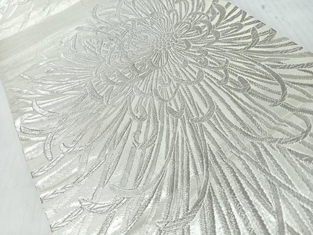 平和屋着物◎六通柄袋帯　乱菊　銀糸　正絹　逸品　CABJ7638nb