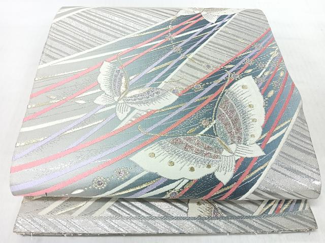 平和屋着物◎六通柄袋帯　唐織　舞蝶文　金銀糸　正絹　逸品　CABJ7640nb