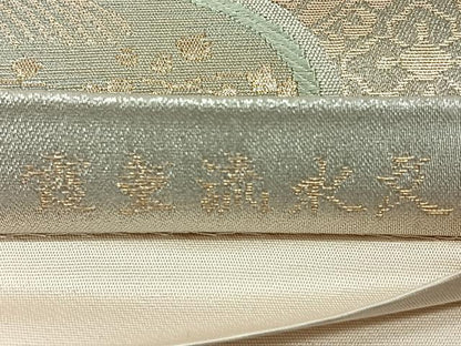 平和屋着物◎六通柄袋帯　霞重流水文　金糸　正絹　逸品　CABJ7651nb