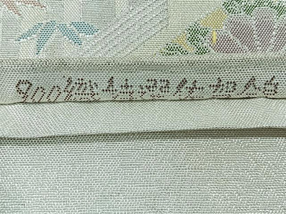 平和屋着物◎900織特選佐賀錦　六通柄袋帯　檜垣花唐草文　銀糸　正絹　逸品　CABJ7653nb
