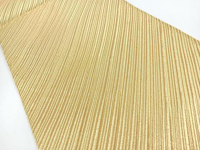平和屋着物◎全通柄袋帯　斜線文　金糸　正絹　逸品　未使用　CABJ7655nb