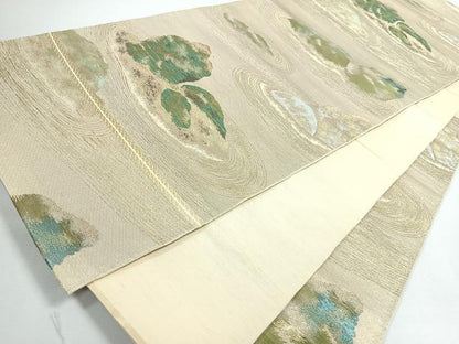平和屋着物◎西陣　六通柄　本袋帯　遠山文　金糸　正絹　逸品　未使用　CABJ7658nb