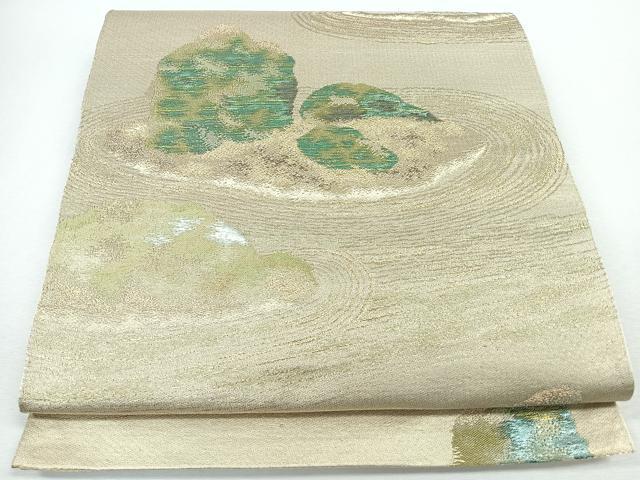 平和屋着物◎西陣　六通柄　本袋帯　遠山文　金糸　正絹　逸品　未使用　CABJ7658nb