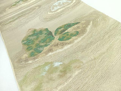 平和屋着物◎西陣　六通柄　本袋帯　遠山文　金糸　正絹　逸品　未使用　CABJ7658nb