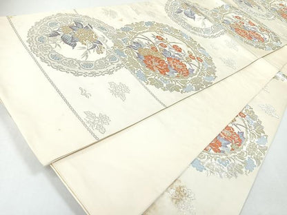 平和屋着物◎六通柄袋帯　花唐草文　金銀糸　正絹　逸品　CABJ7687nb