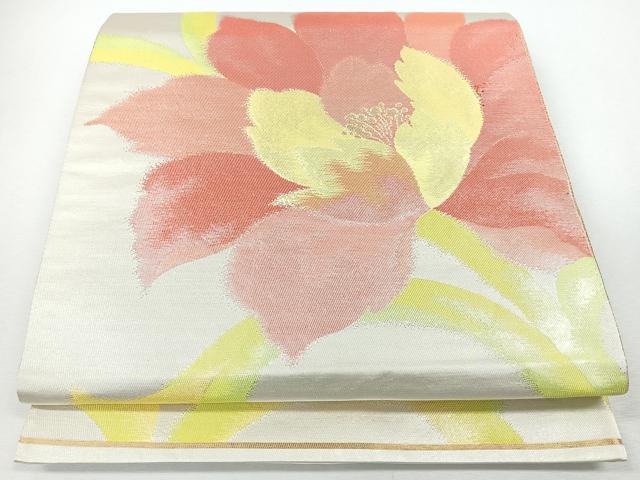 平和屋着物◎六通柄袋帯　花唐草文　金銀糸　正絹　逸品　CABJ7691nb