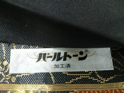 平和屋着物◎六通柄袋帯　流水笹竹舞蝶文　金銀糸　正絹　逸品　CABJ7692nb