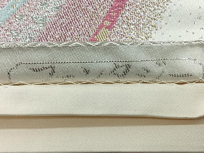 平和屋着物◎六通柄袋帯　舞蝶文　金銀糸　正絹　逸品　CABJ7694nb