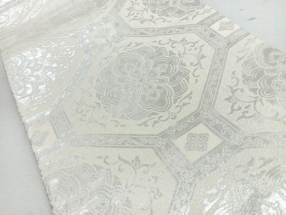 平和屋着物◎両面　六通柄袋帯　舞蝶文　銀糸　正絹　逸品　CABJ7695nb