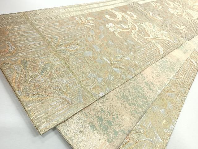 平和屋着物◎六通柄袋帯　花唐草文　金銀糸　正絹　逸品　CABJ7710nb