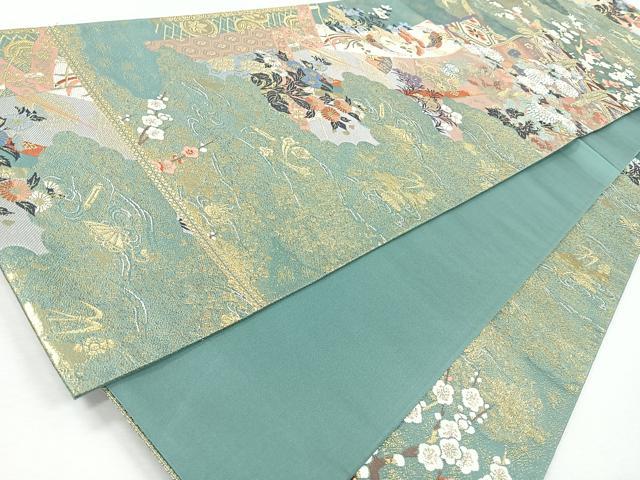 平和屋着物◎六通柄袋帯　唐織　染雲几帳文　金糸　正絹　逸品　CABJ7714nb