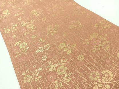 平和屋着物◎両面　六通柄袋帯　唐織　青海枝垂桜　金糸　正絹　逸品　CABJ7715nb