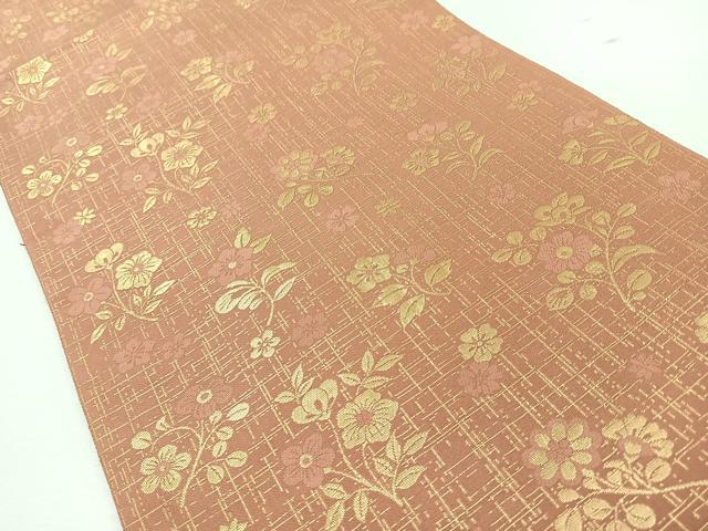 平和屋着物◎両面　六通柄袋帯　唐織　青海枝垂桜　金糸　正絹　逸品　CABJ7715nb