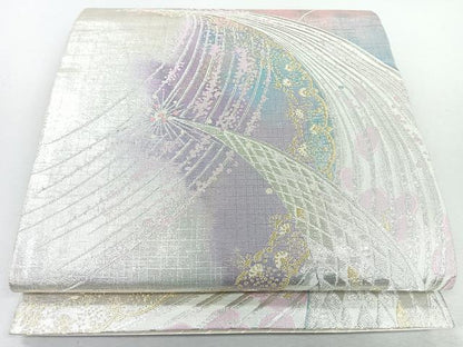 平和屋着物◎六通柄袋帯　舞花文　金銀糸　正絹　逸品　CABJ7716nb