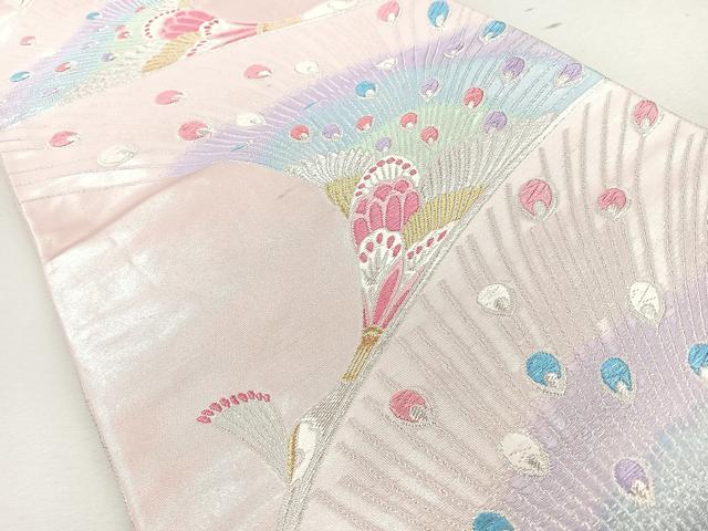 平和屋着物◎両面　全通柄袋帯　唐織　孔雀　金銀糸　正絹　逸品　CABJ7717nb