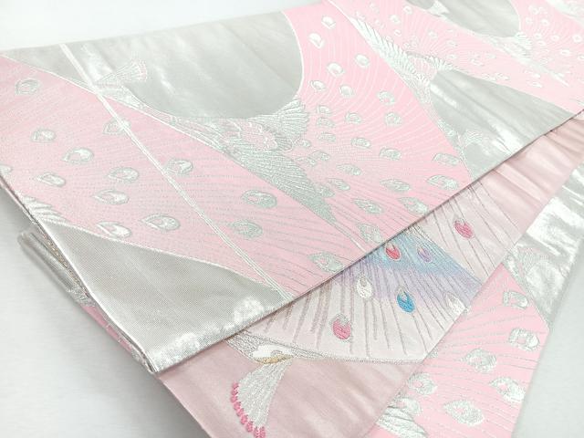 平和屋着物◎両面　全通柄袋帯　唐織　孔雀　金銀糸　正絹　逸品　CABJ7717nb