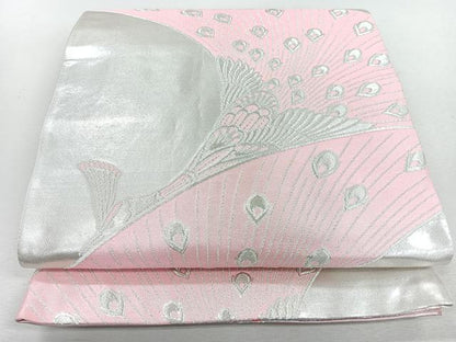 平和屋着物◎両面　全通柄袋帯　唐織　孔雀　金銀糸　正絹　逸品　CABJ7717nb