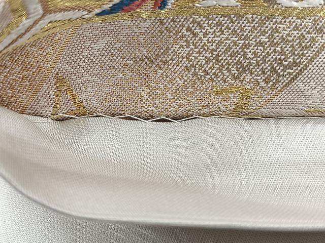 平和屋着物◎六通柄袋帯　唐織　舞花文　金糸　正絹　逸品　CABJ7722nb