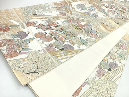平和屋着物◎六通柄袋帯　京洛葵祭の図　金糸　正絹　逸品　CABJ7735nb