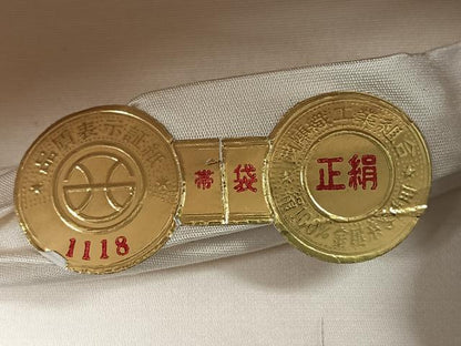 平和屋着物◎西陣　六通柄　唐織　扇面取道長文　金糸　証紙付き　袋帯　正絹　逸品　CABJ7738nb