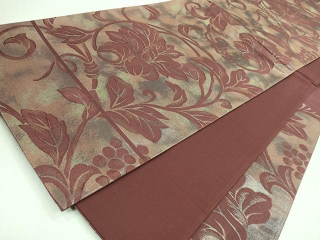 平和屋着物◎六通柄袋帯　花唐草文　正絹　逸品　CABJ7740nb
